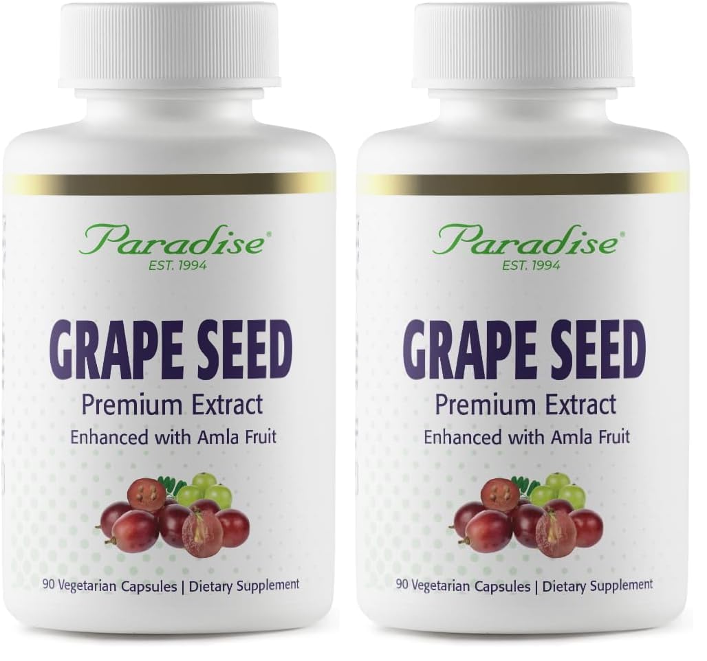 Paradise Herbs Grape Seed Extract Active Whole Spectrum Vegetarian Capsules 180