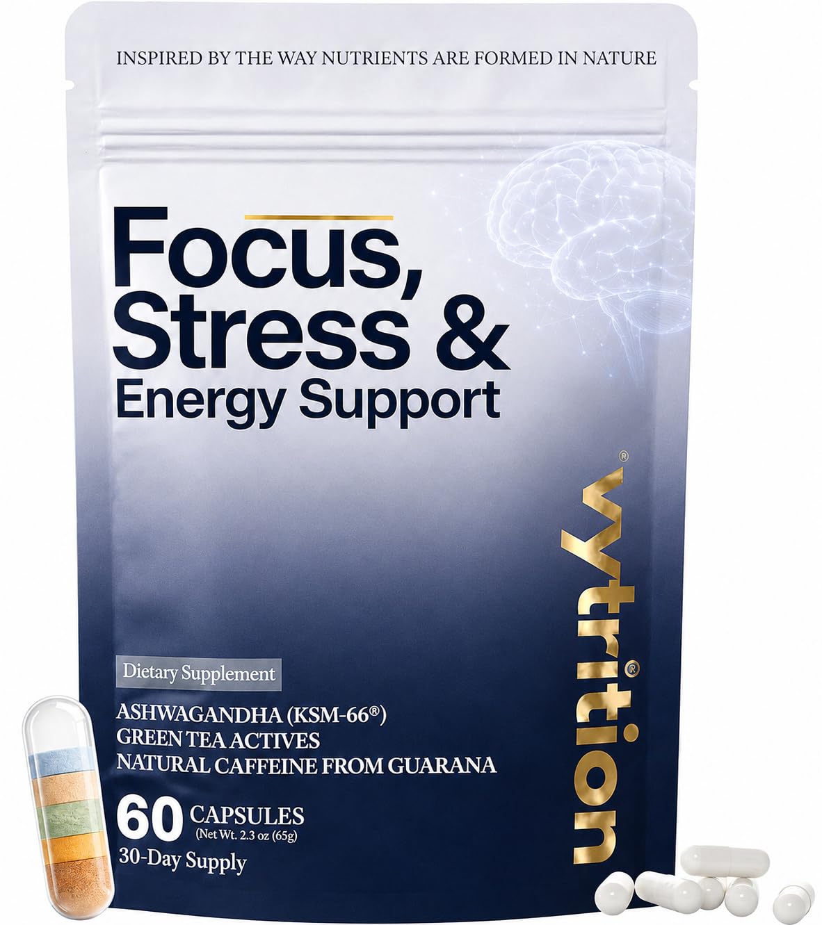 Vytrition Focus, Brain & Energy Capsules, 60 Count