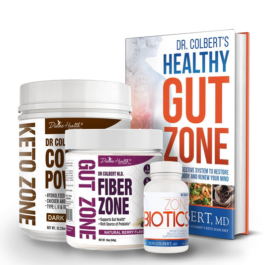 Divine Health Dr. Colbert's Gut Zone Complete Pack Powder 4 Piece Set