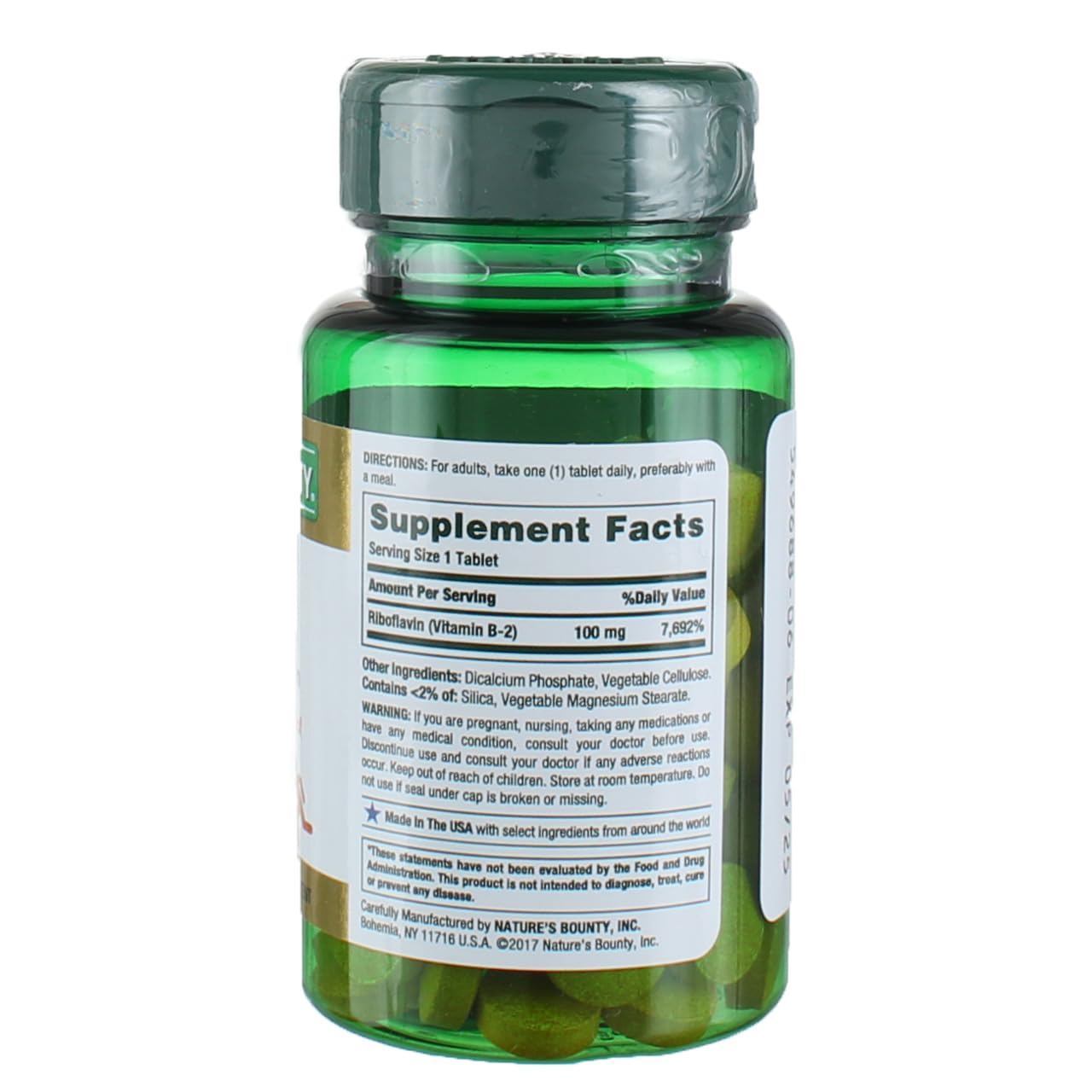 Nature's Bounty Vitamin B-2 100 mg, 600 Tablets