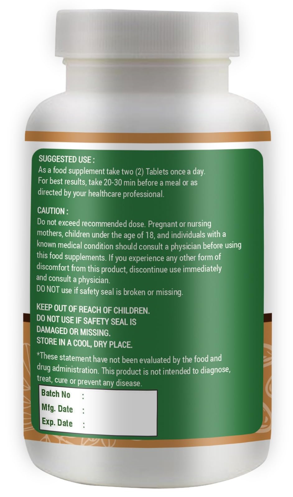 WAY 4 ORGANIC W4O Moringa Oleifera Leaf and Seed Powder Tablet, 1 Tablet