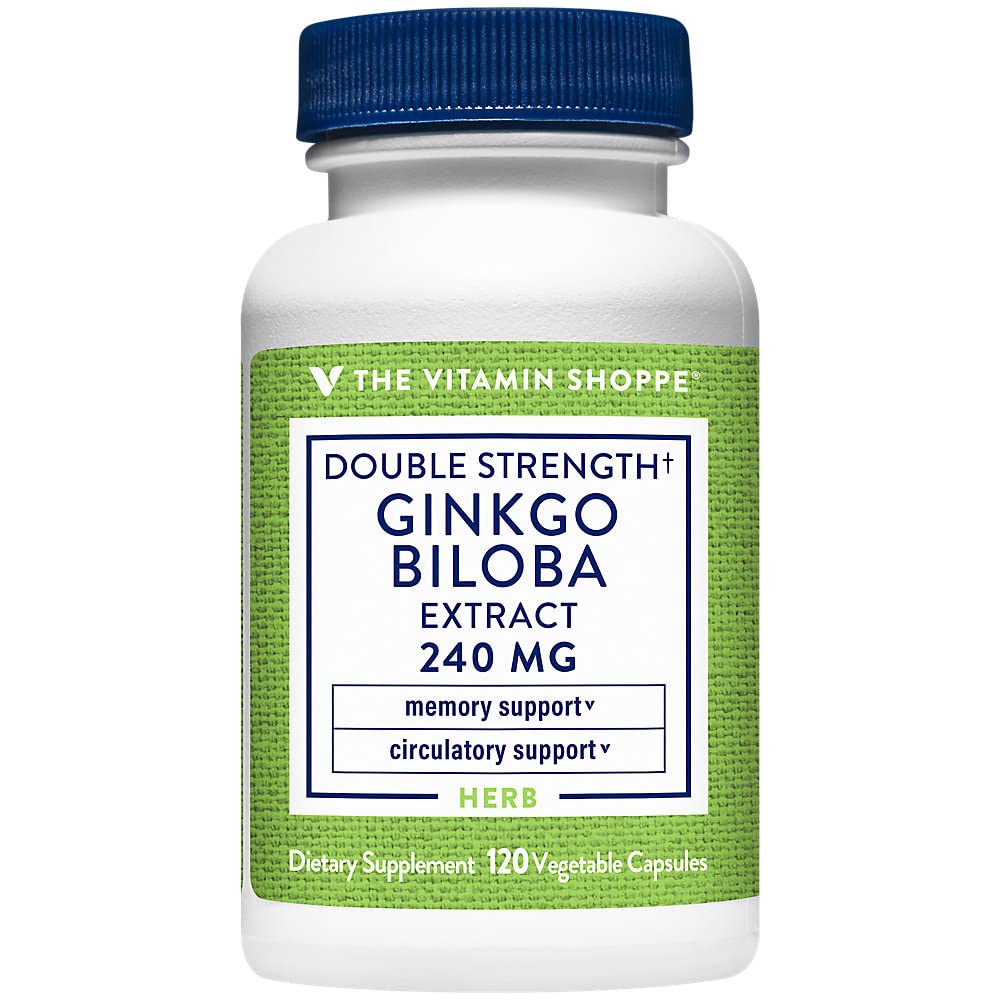 The Vitamin Shoppe Ginkgo Biloba 240 mg Standardized Extract Vegetarian Capsules, 120 Capsules
