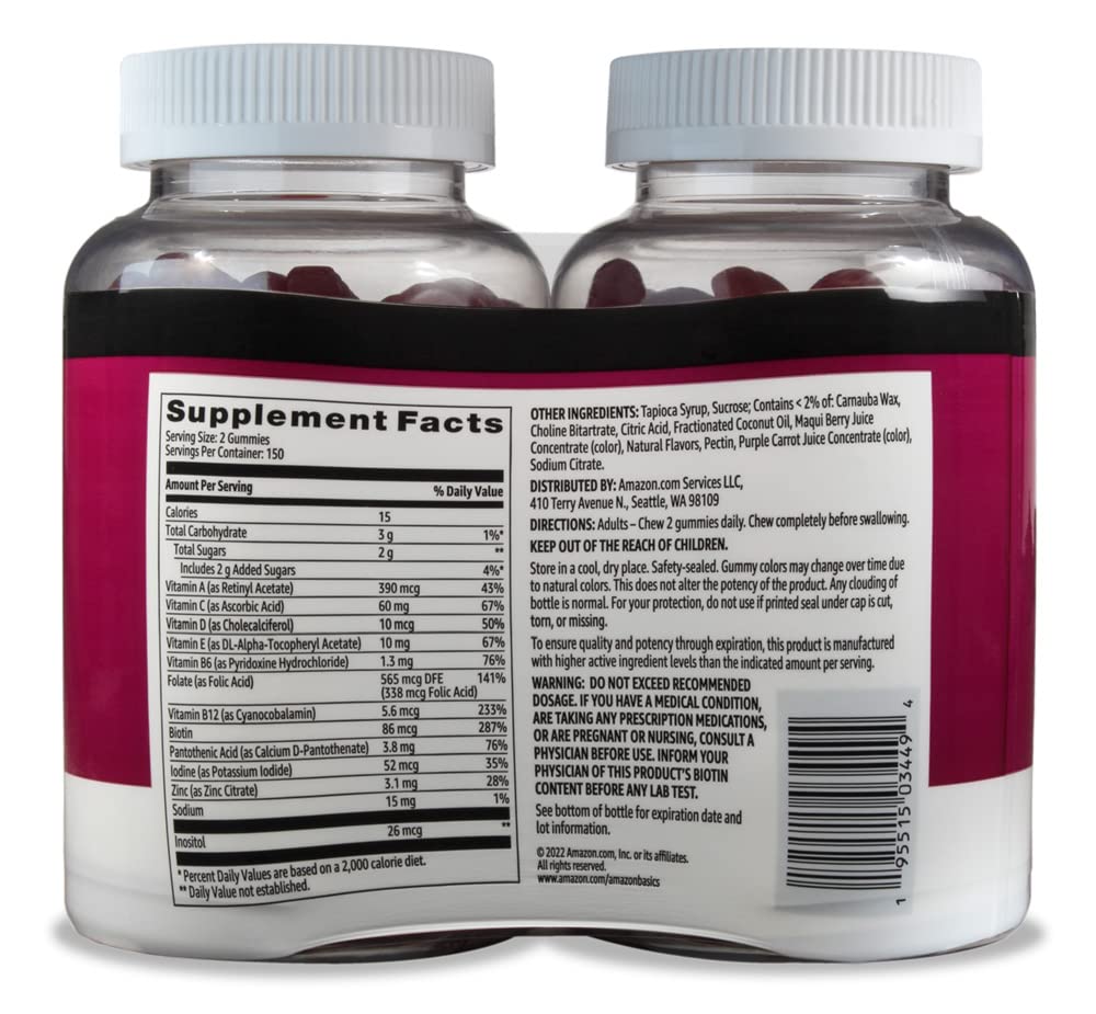 Amazon Basics Adult Multivitamin Gummies 300 Count