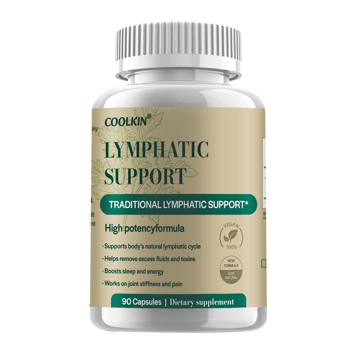 COOLKIN Lymphatic Drainage Supplement Capsules, 60 Count