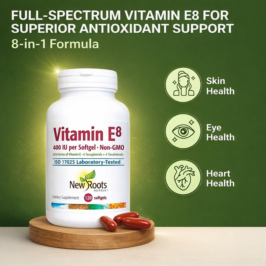 New Roots Herbal Vitamin E Softgels 400 IU, 120 Count