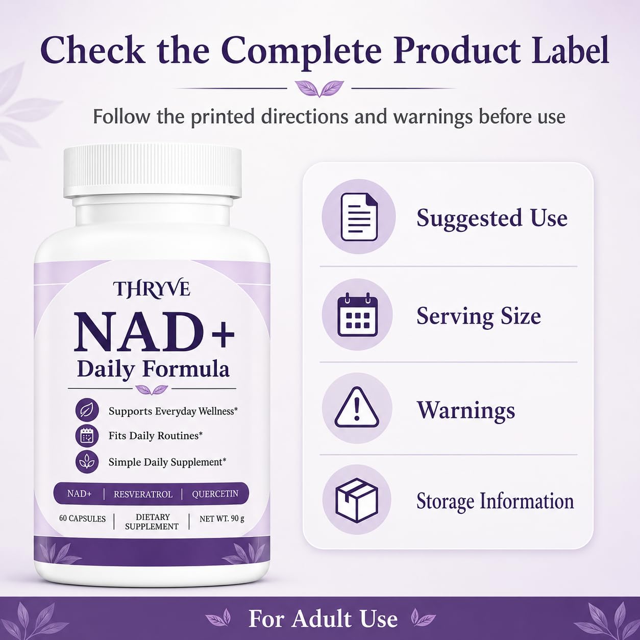 Thryve NAD+ Formula for Women Capsules, 60 Count