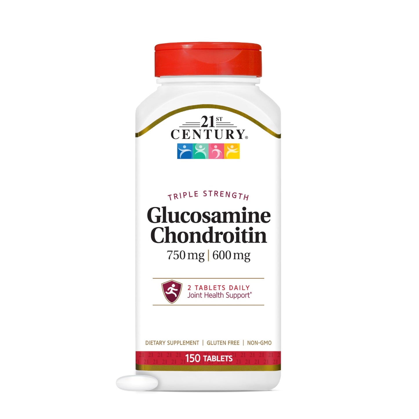 21st Century Glucosamine Chondroitin 750/600mg - Triple Strength Tablets 150 Count
