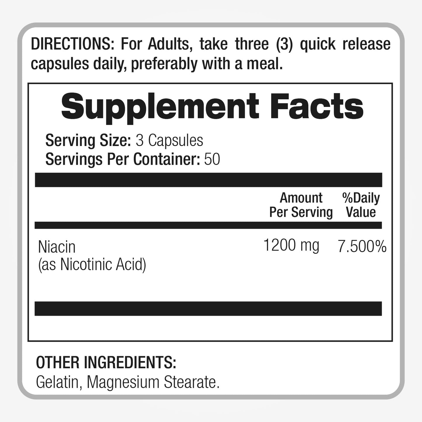 FITO MEDIC'S Niacin Supplement Vitamin B3 Capsule, 1 Count