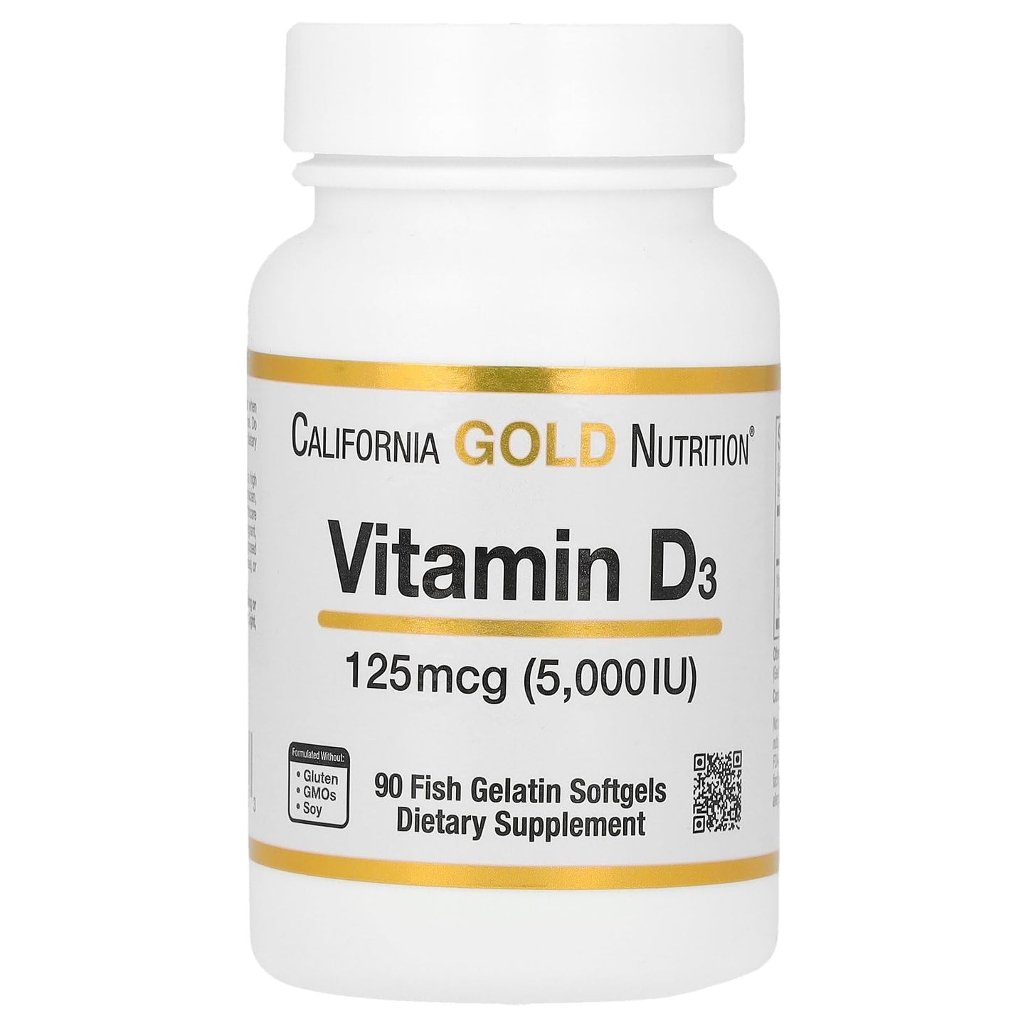 California Gold Nutrition Vitamin D3 Supplement Softgels 90