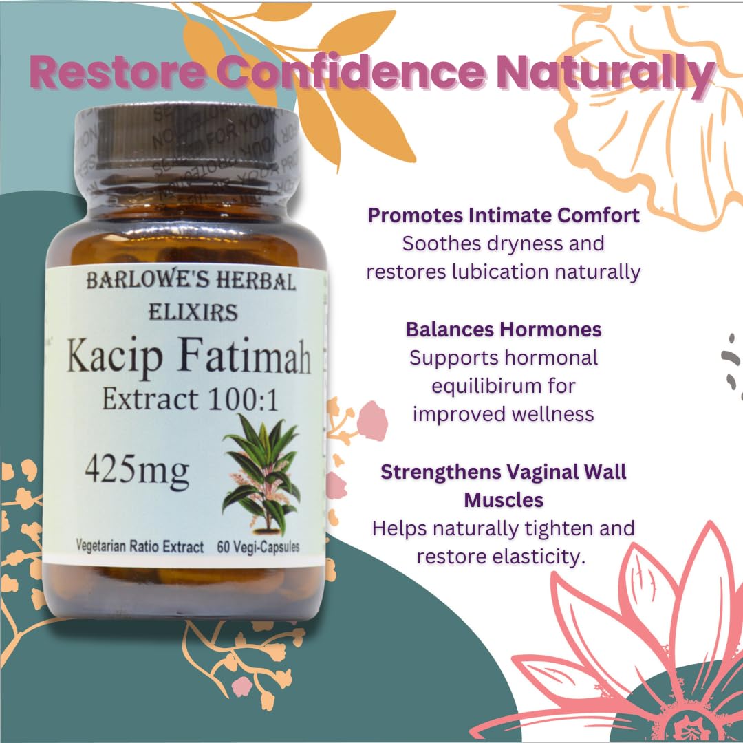 Barlow's Herbal Elixirs Kacip Fatimah 100:1 Extract Labisia Pumila Capsule, 60 Count