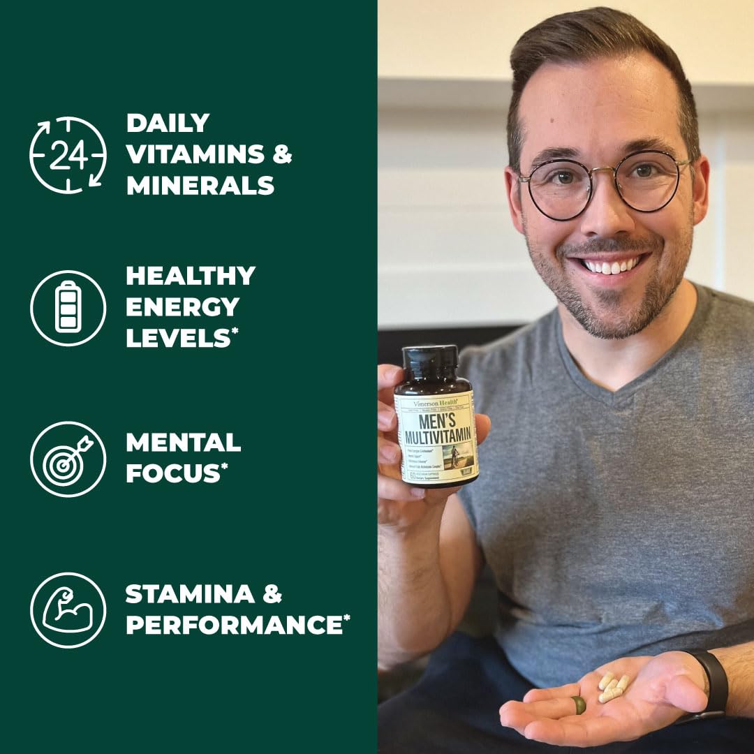 Vimerson Health Men's Multivitamin + Turmeric Curcumin with Black Pepper Extract Capsules 2-Pack