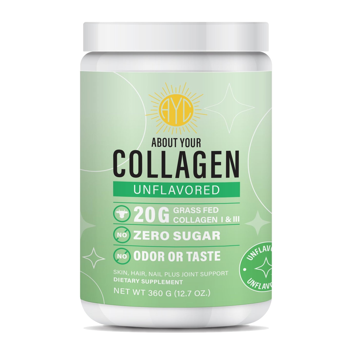 ABOUT YOUR COLLAGEN Peptides Powder Type 1 & 3 – Unflavored, Quick Dissolve, No Odor – Supports Hair, Skin, Nails & Joint Health, 12.7 oz