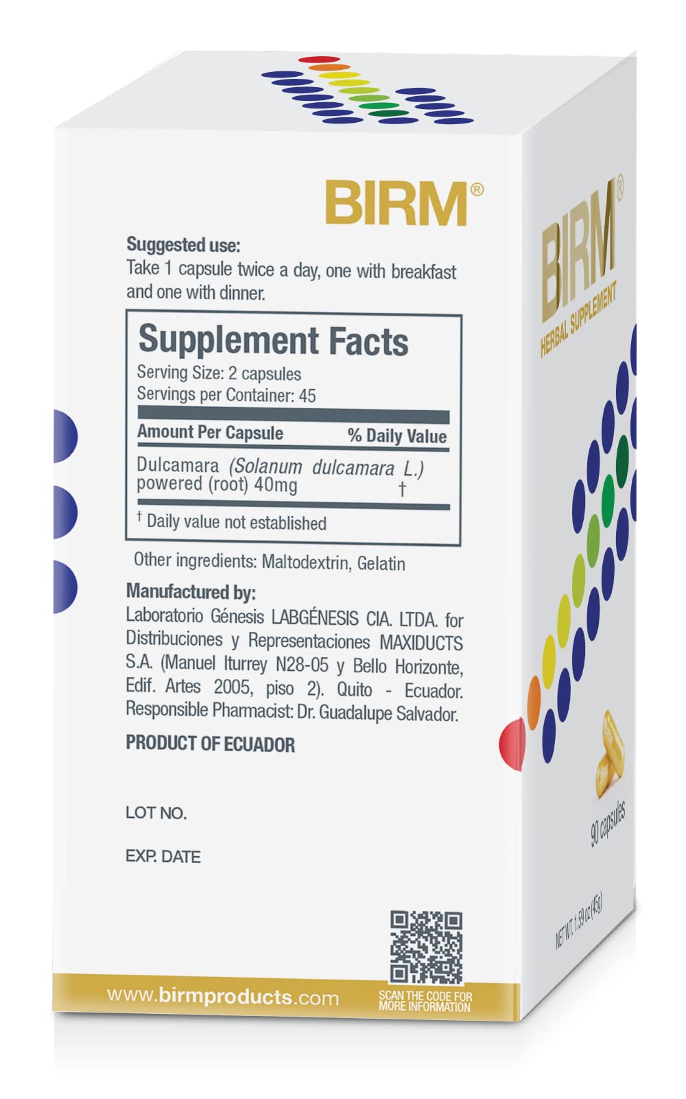 BIRM Preventive Herbal Supplement Capsule (40MG), 90 Count
