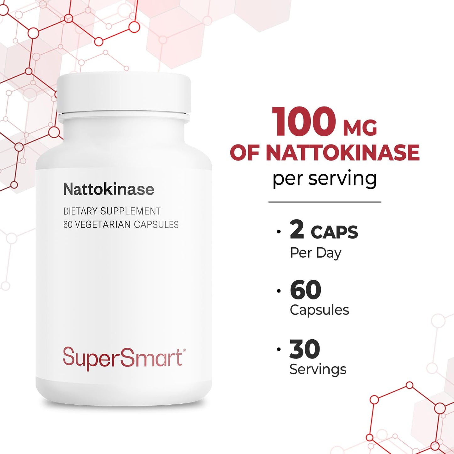 Supersmart Nattokinase 2000 FU Softgels, 60 Count