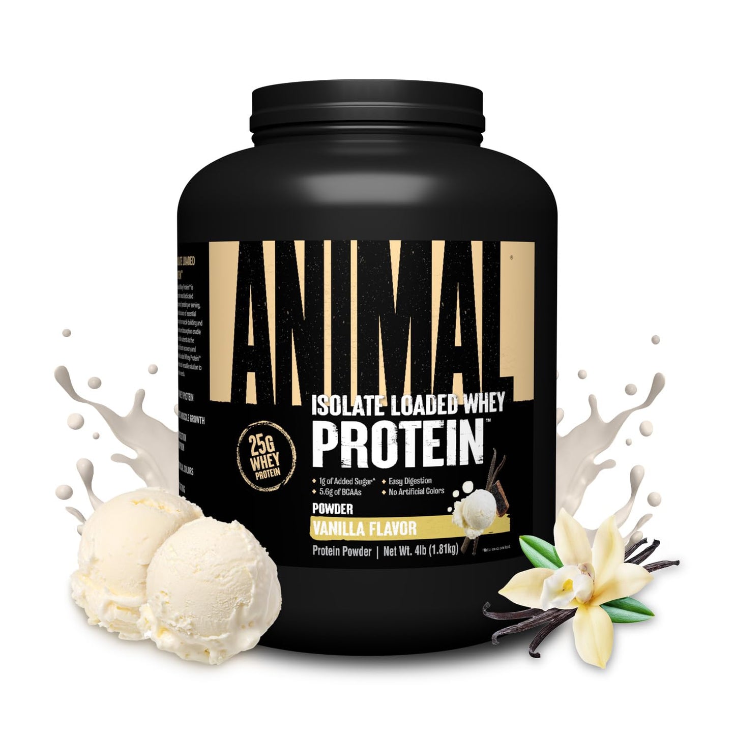 Animal Whey Isolate Protein Powder Vanilla, 64 Servings