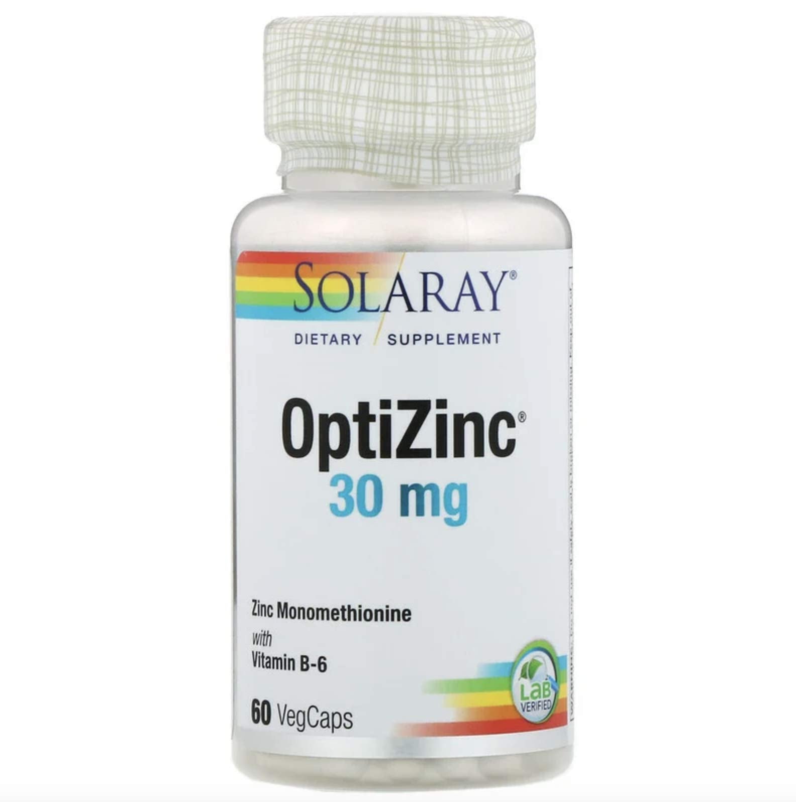 SOLARAY OptiZinc 30mg Capsules 60 Count
