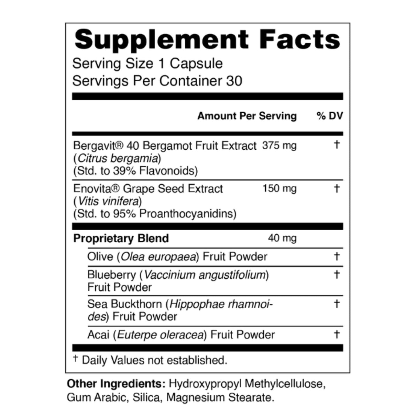 RELIEF3 Heart Fruits - Heart-Healthy Olives & Acai Berries Supplement Capsule, 30 Count