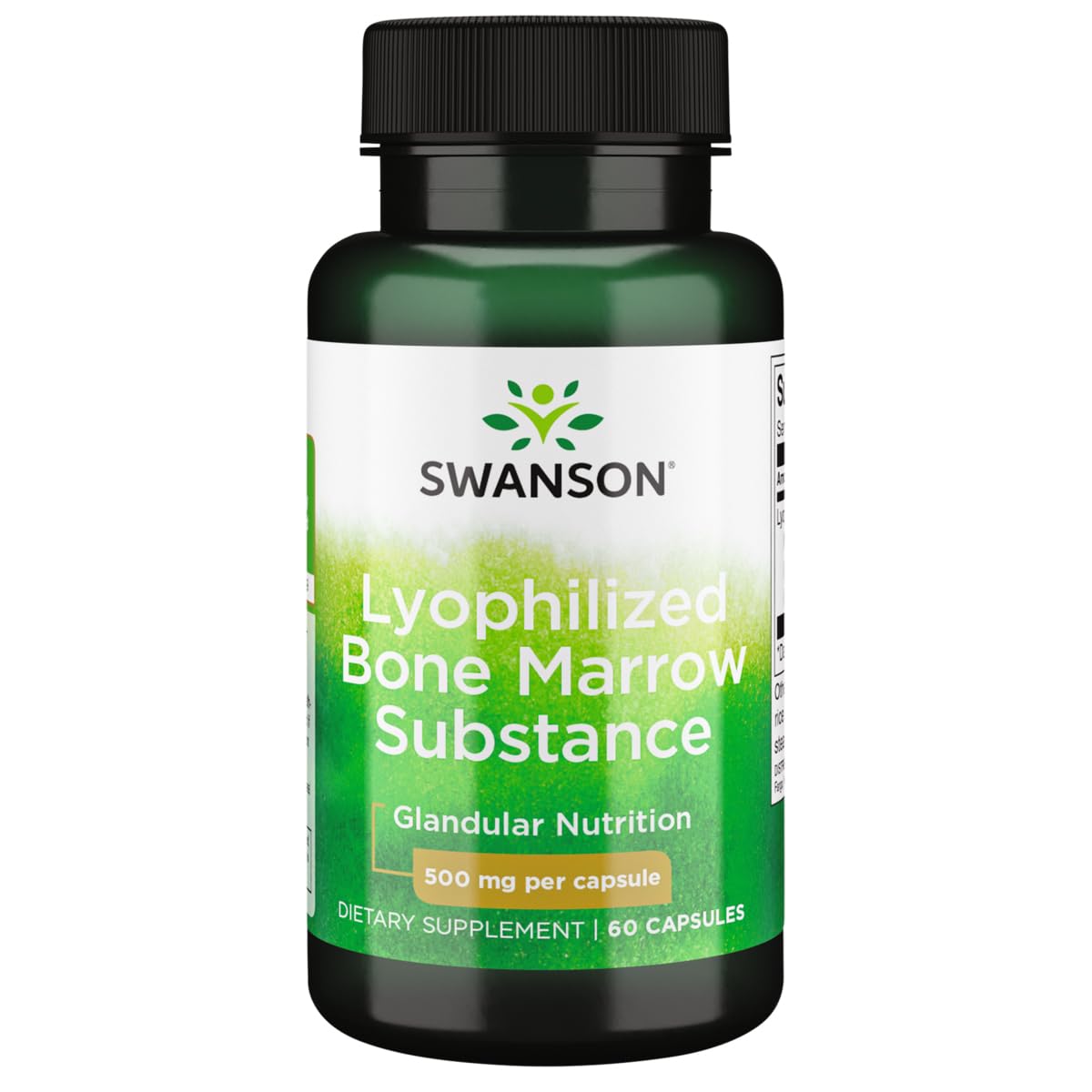 Swanson Raw Lyophilized Bone Marrow Substance 500 mg Capsules, 60 Count