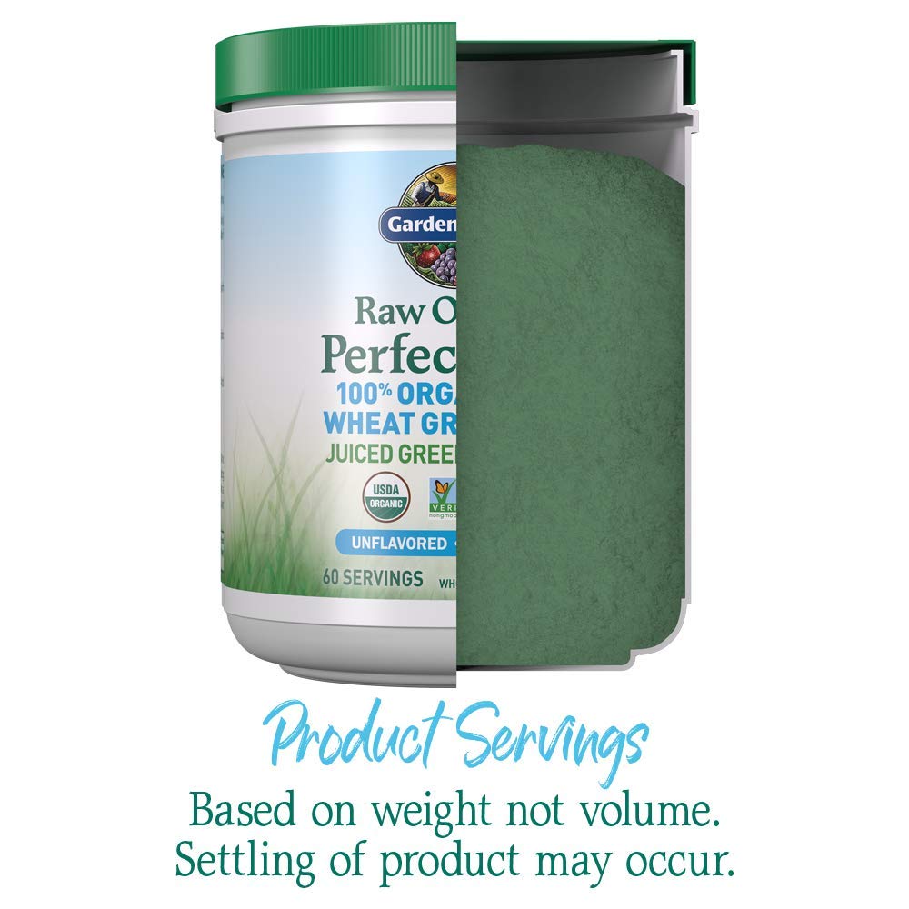 Garden of Life Raw Organic Perfect Food 100% Organic USA Wheat Grass Juice - Juiced Green Superfood Greens Powder 8.46 Ounce