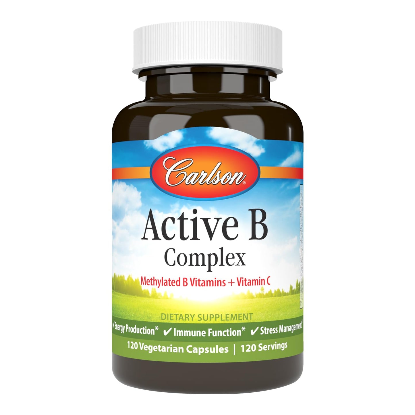 Carlson Active B Complex, Energy Production, Immune Function & Stress Management Softgels, 60