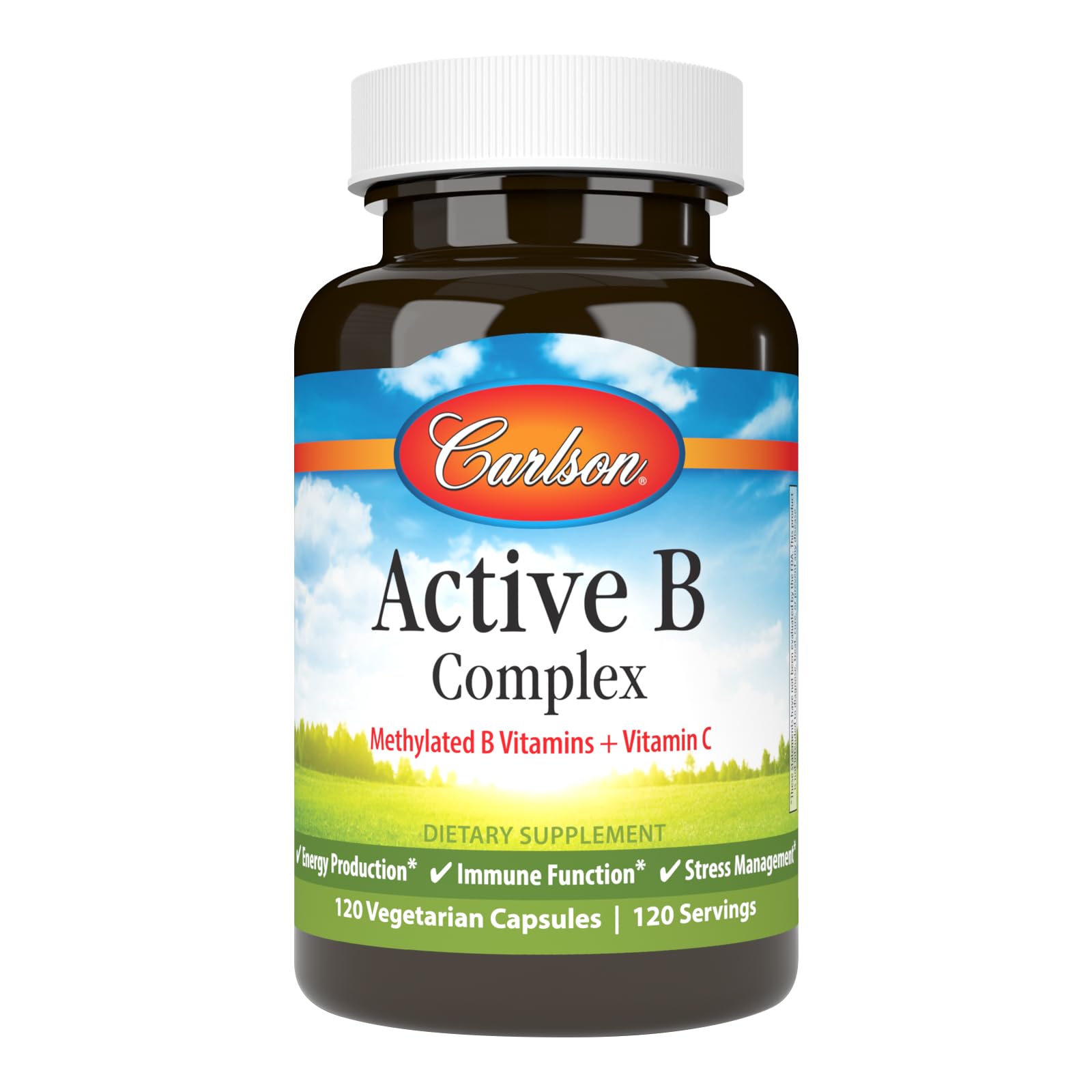 Carlson Active B Complex, Energy Production, Immune Function & Stress Management Softgels, 60