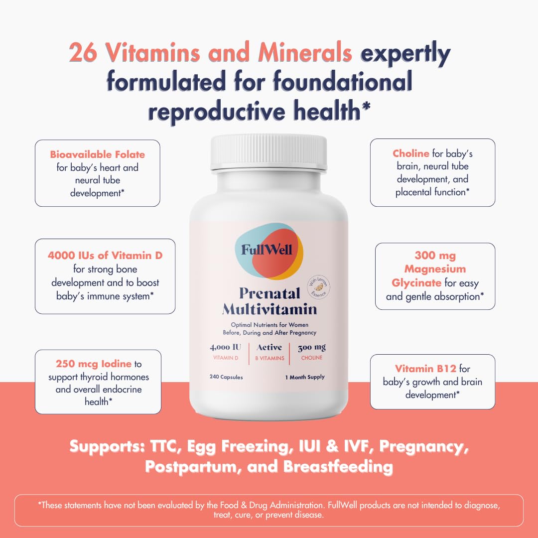 FullWell Women's Fertility Trio Capsules, 360 Count
