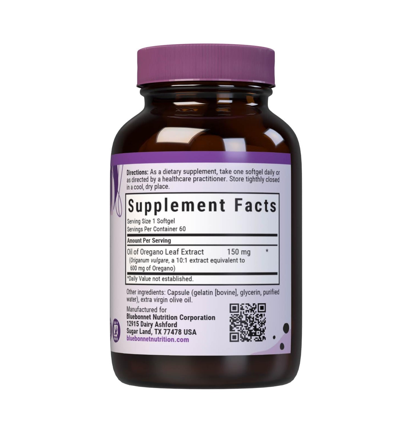 BlueBonnet Oil of Oregano Leaf Extract 10:1 150 mg Softgels, 60 Count