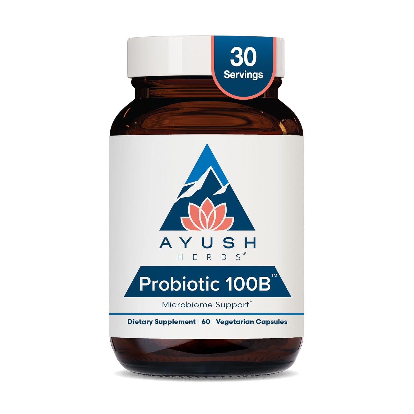 Ayush Herbs Probiotic 100B Capsules, 60 Count