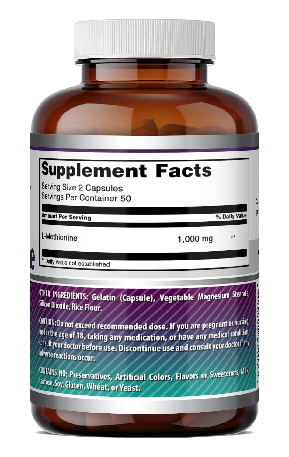 Amazing Nutrition L-Methionine Supplement Capsule 100 Capsules