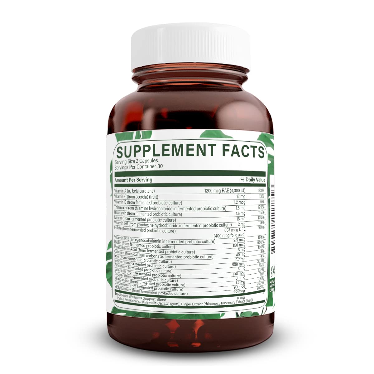 Natural Nutra Whole Food Complete Multivitamin and Mineral for Women and Men, 60 Capsules