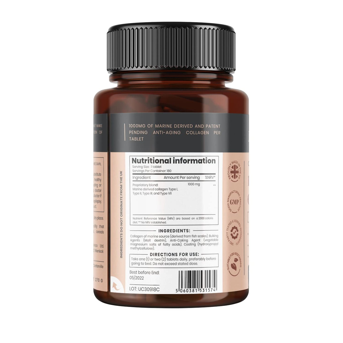 pureclinica UltraColl Marine Collagen 1000mg, 360 Tablets