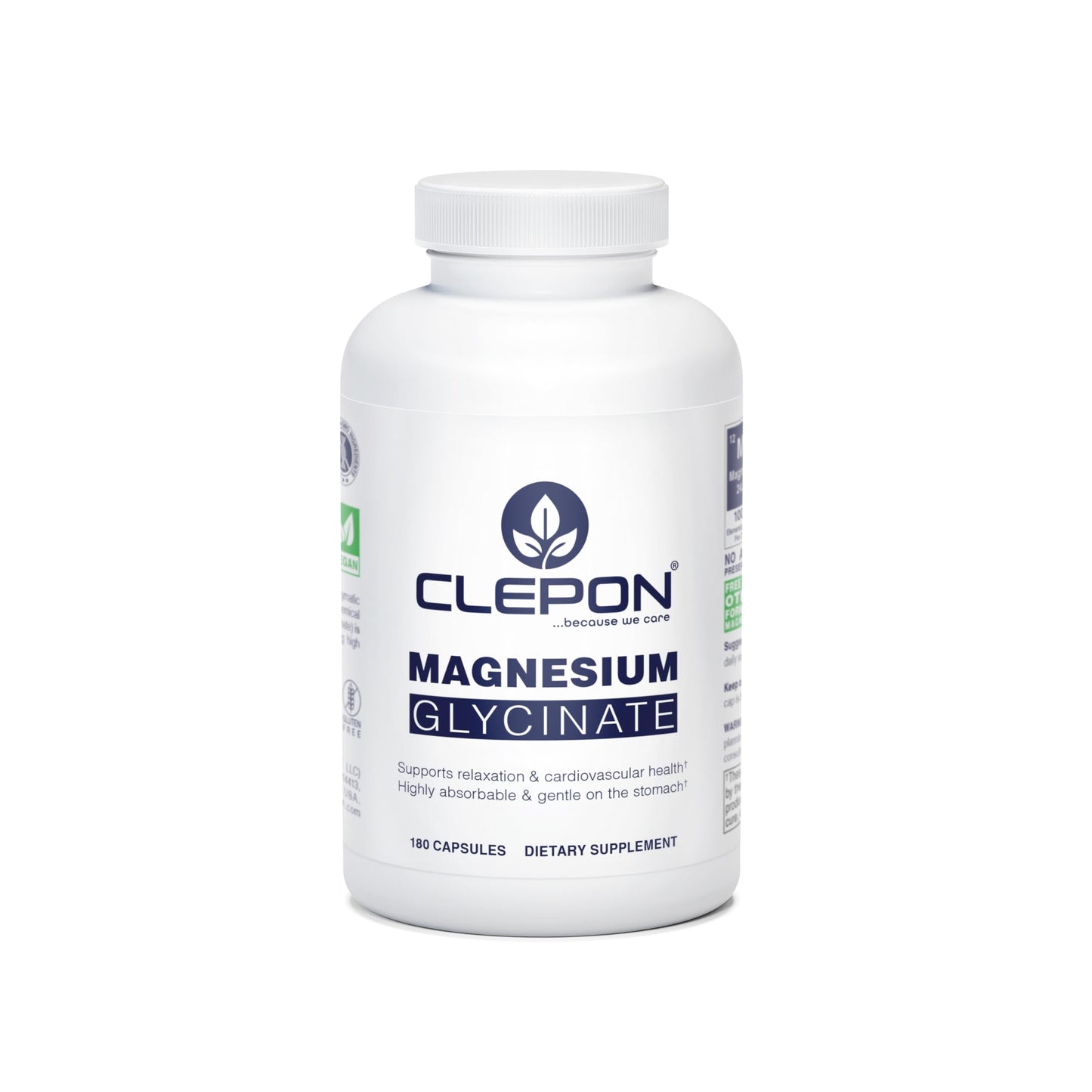 CLEPON Magnesium Glycinate Capsules, 180 Count