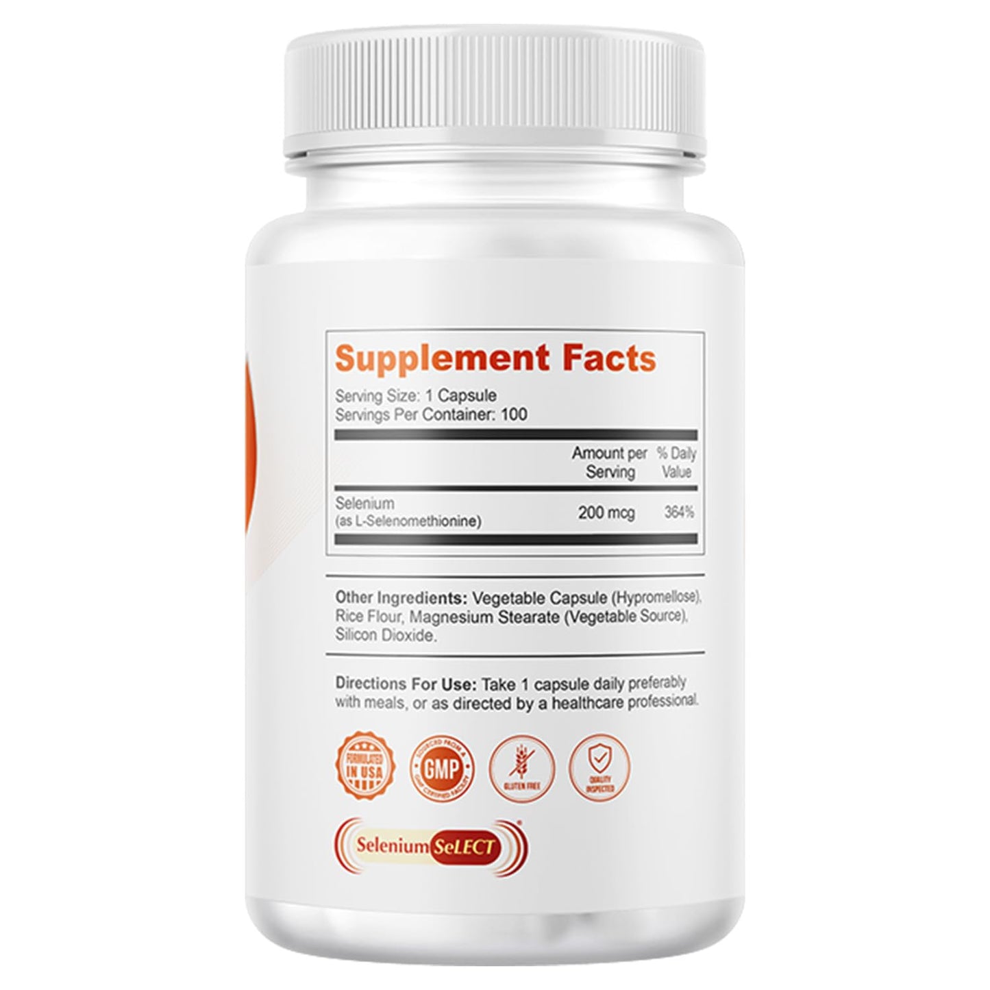 Geetop Selenium 200mcg Thyroid Support Supplement for Women and Men Vegan Capsules 100 Count