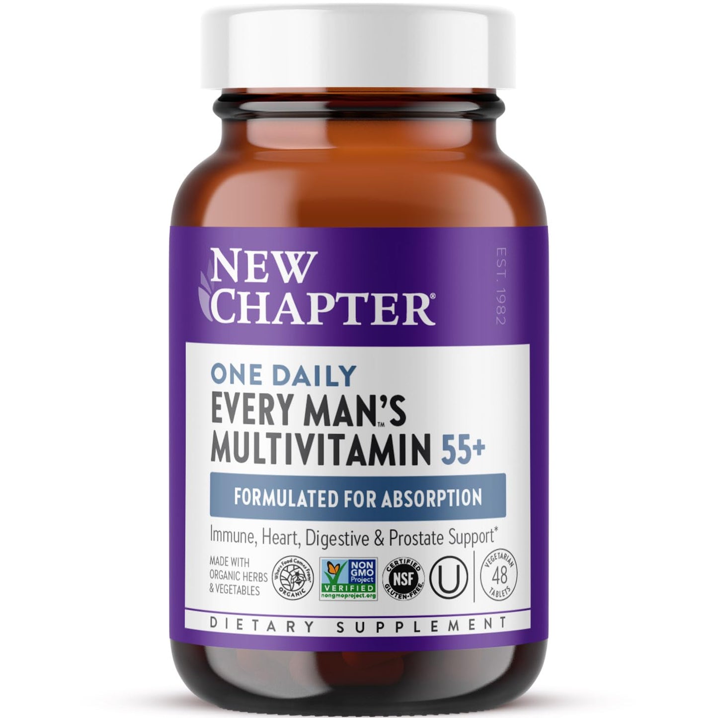 New Chapter One Daily Every Man's Multivitamin 55+ 48 Tablets