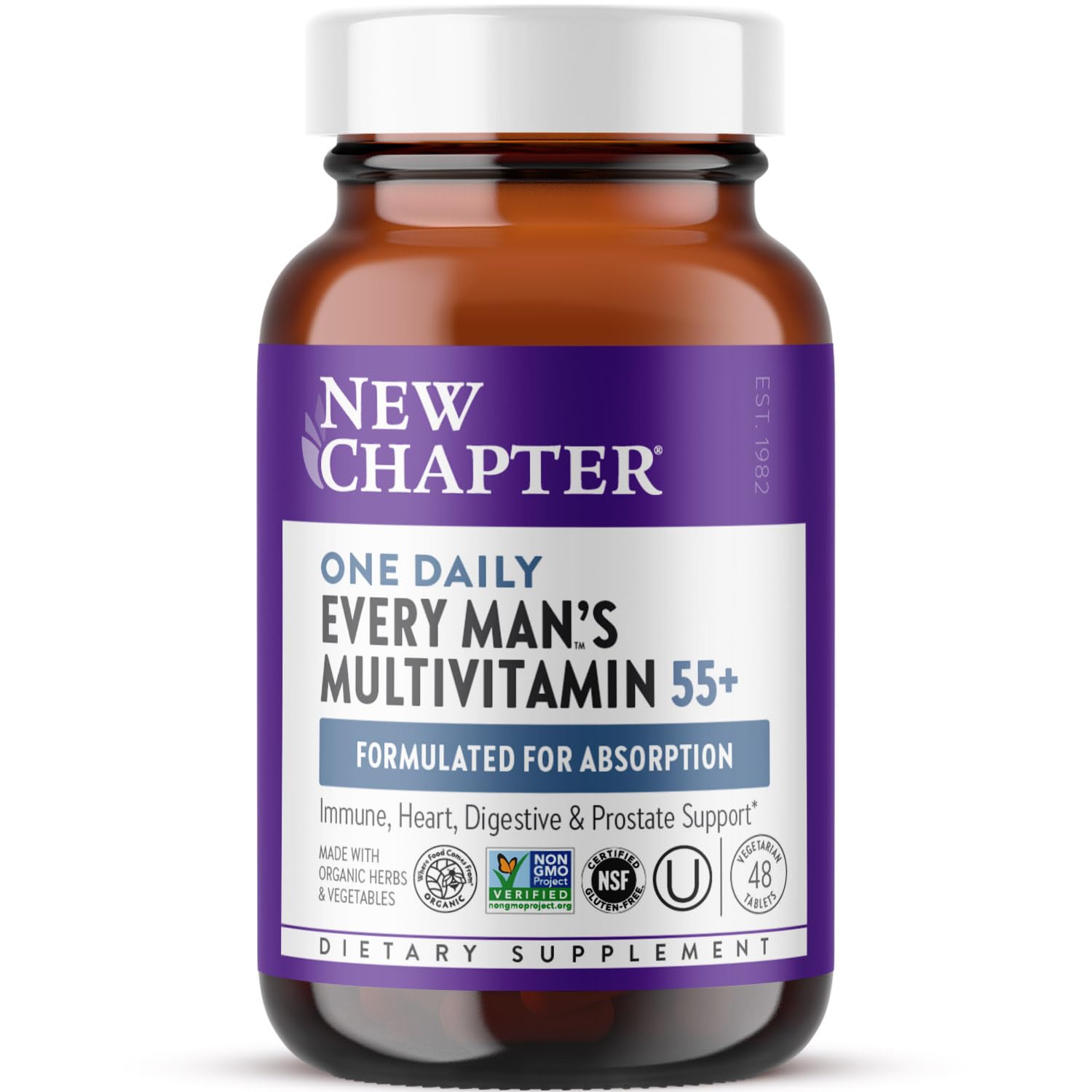 New Chapter One Daily Every Man's Multivitamin 55+ 48 Tablets