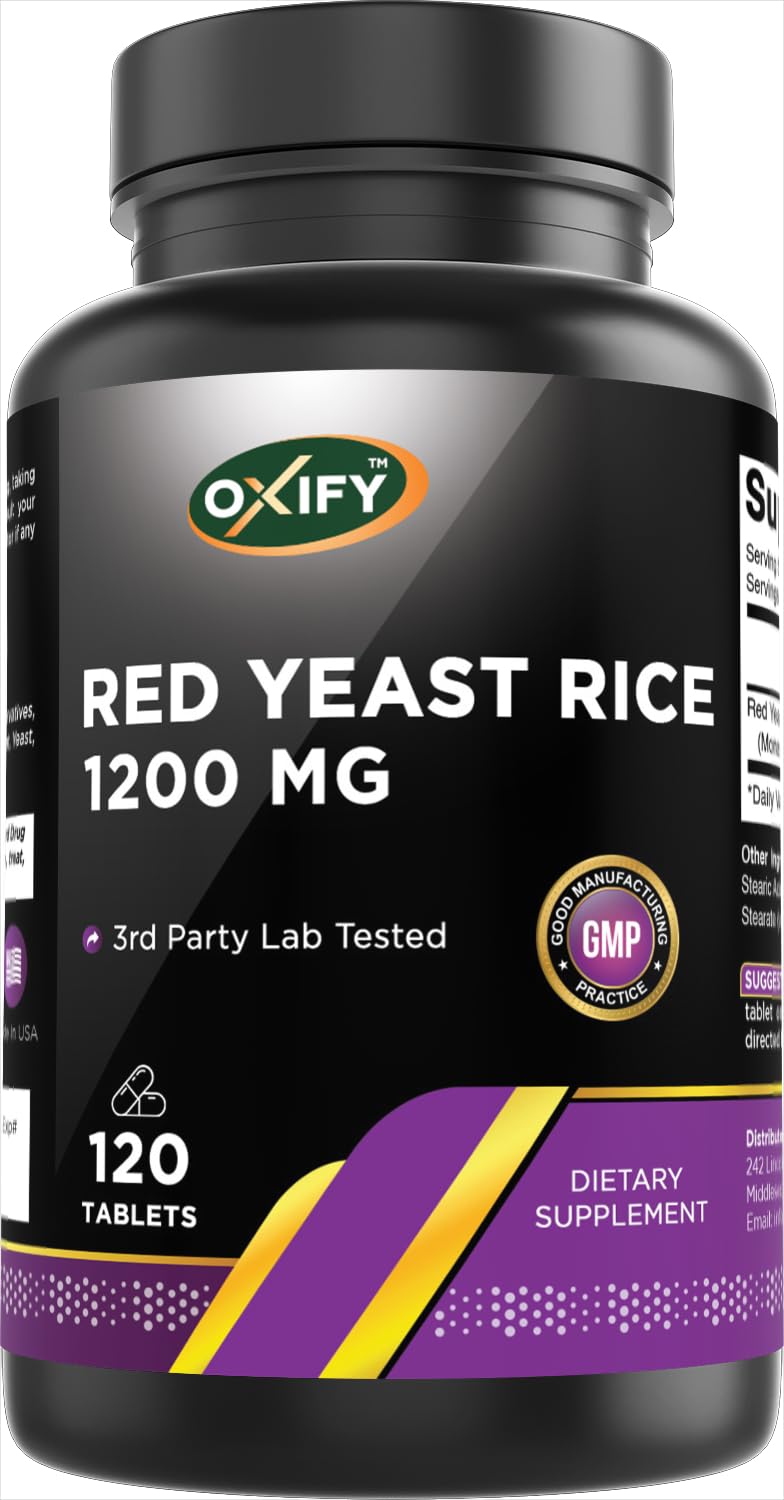 Oxify Red Yeast Rice 1200 mg Tablet, 120 Count