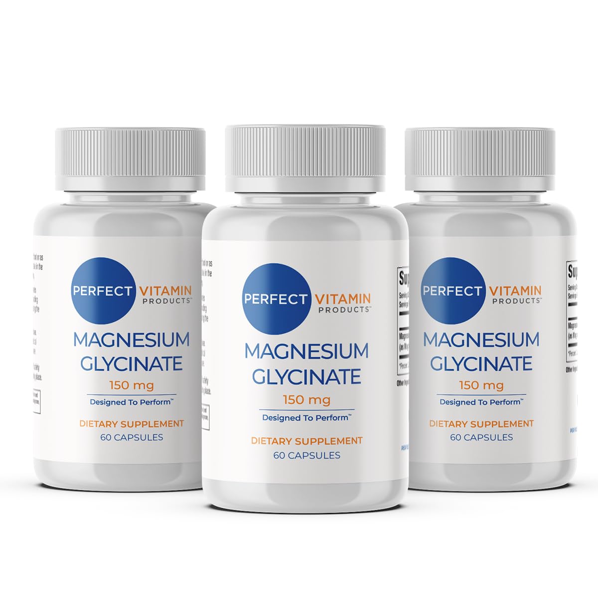 Perfect Vitamin Products Magnesium Glycinate 150mg Capsules 180 Count
