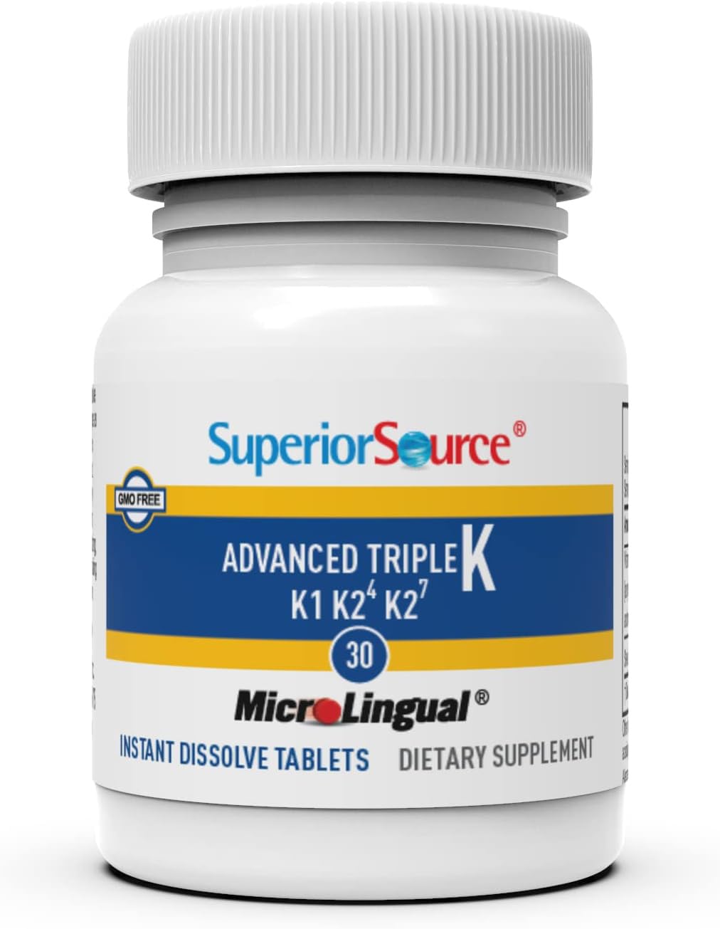 Superior Source Advanced Triple K Bone Health & Strength Support Immunity Support Formula with Vitamins K1 & K2 Instant Dissolve Tablets, 30 Count