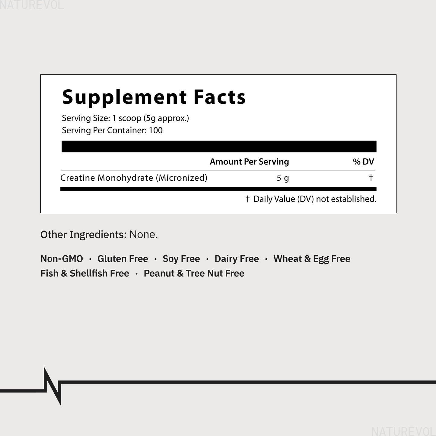 NATUREVOL Creatine Monohydrate Powder, 17.64 oz
