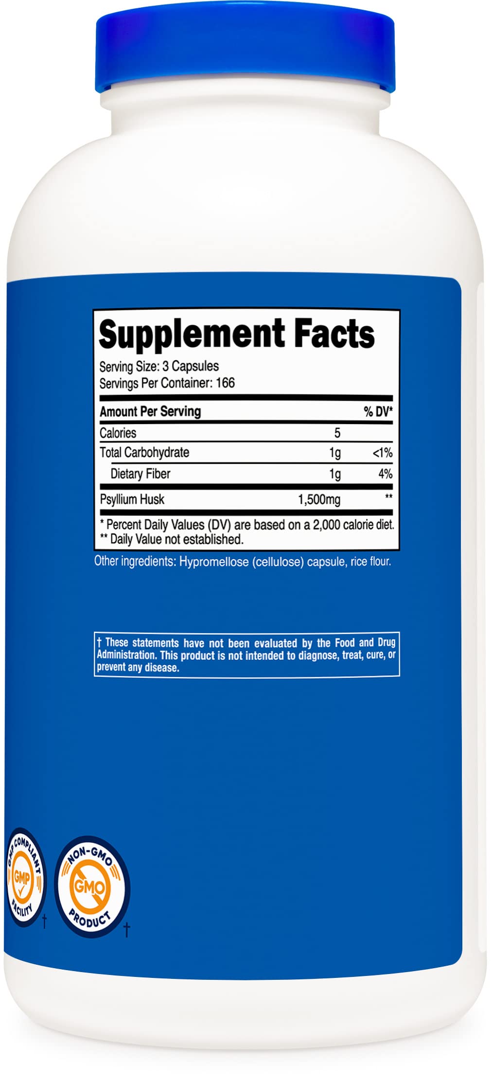 Nutricost Psyllium Husk 1500mg Capsule, 500 Capsules, Pack of 3