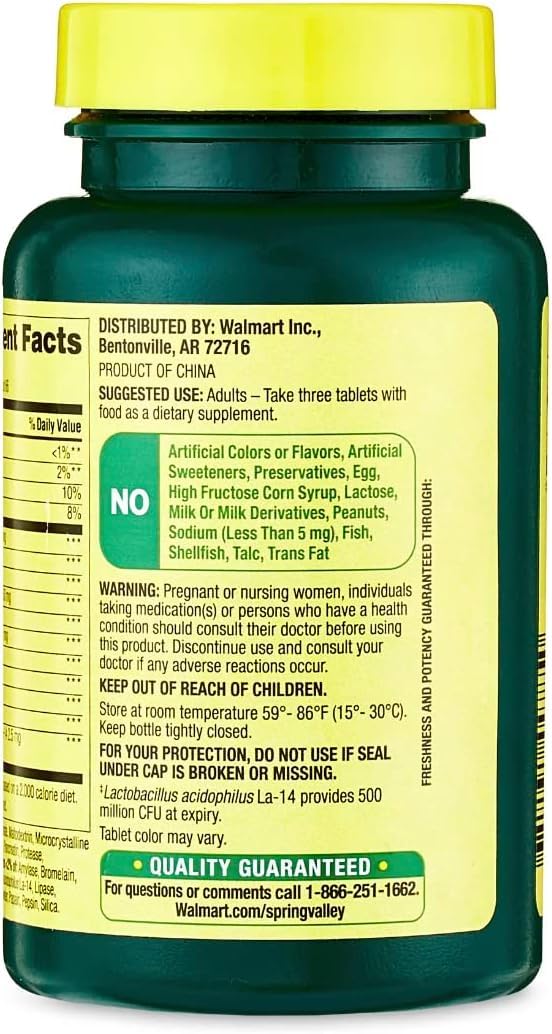 Generic Valley Multi-Enzyme Probiotic Tablet, 200 Tablets