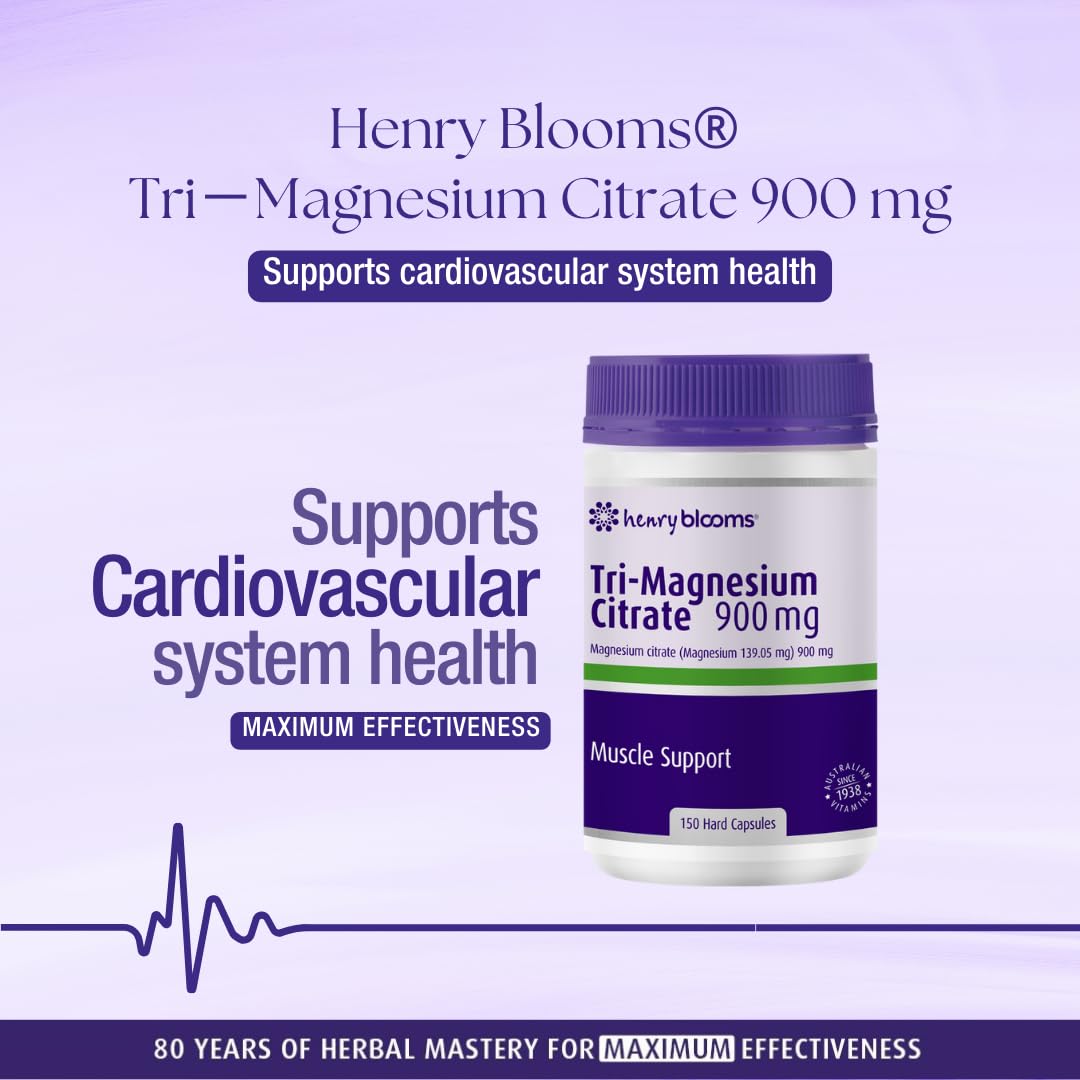 Henry Blooms Tri-Magnesium Citrate 900mg Capsules 1 Count