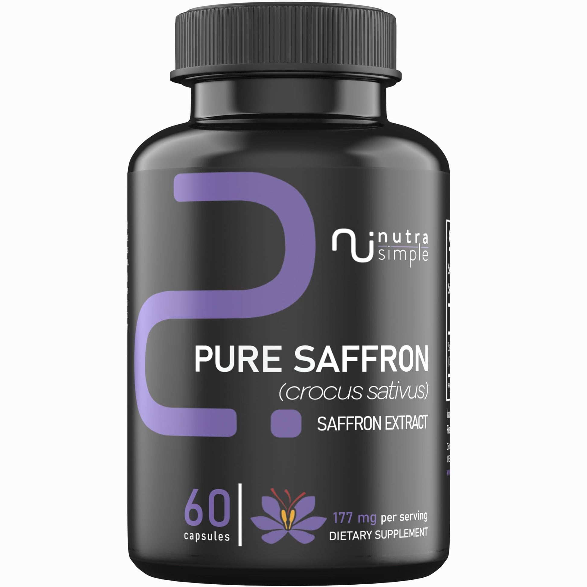 Nutra Simple Saffron Supplements 177mg Pure Saffron Extract Capsules, 60 Capsules