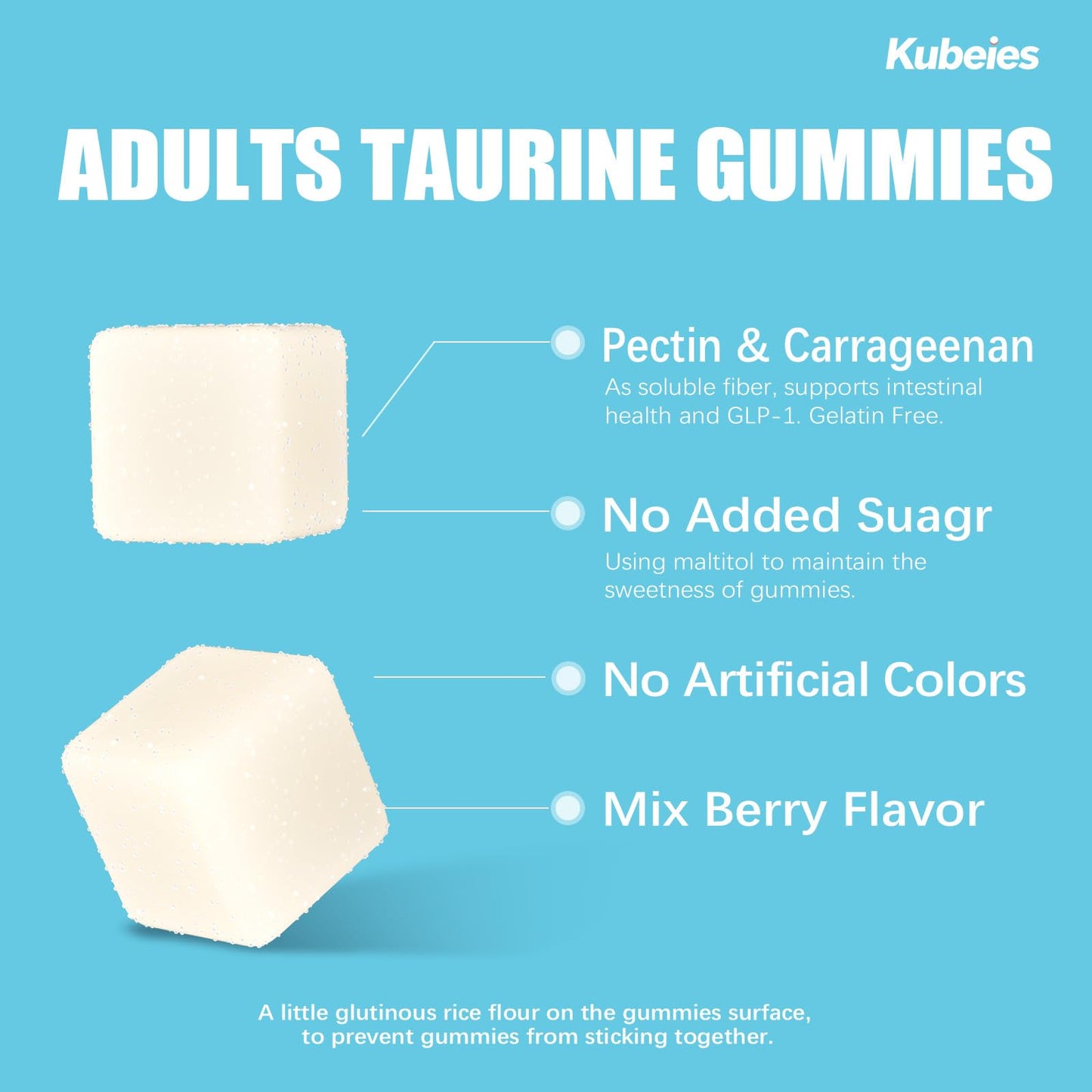 Kubeies Taurine Gummies 1000mg, 90 Gummies