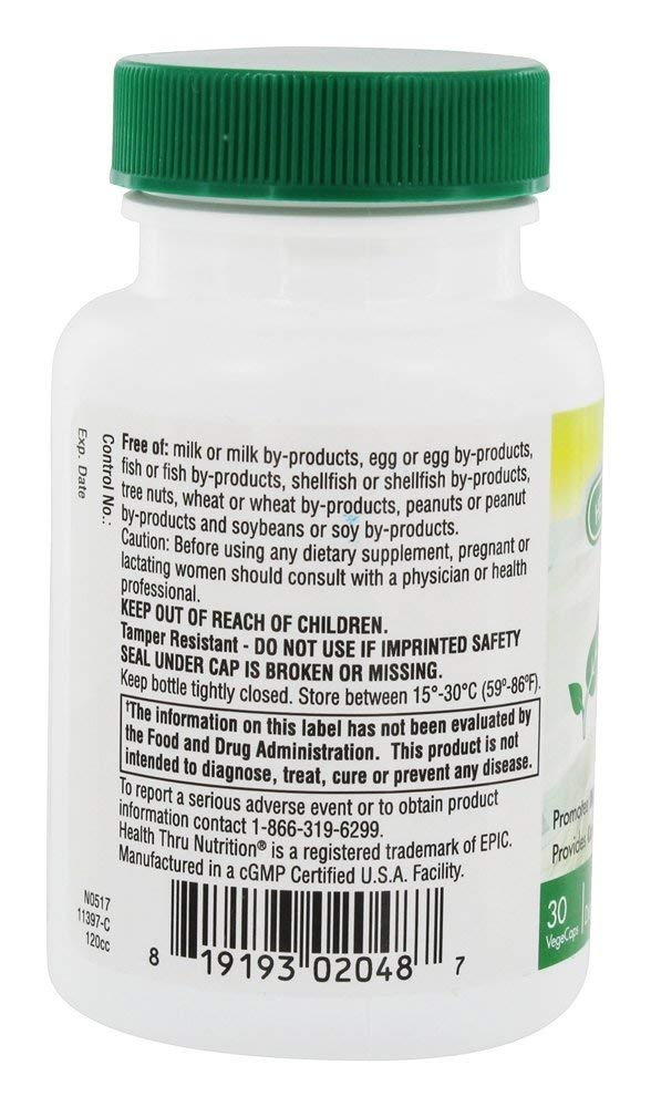 Health Thru Nutrition PQQ Mitochondrial Biogenesis Support 20 mg Vegetable Capsules, 30 Count