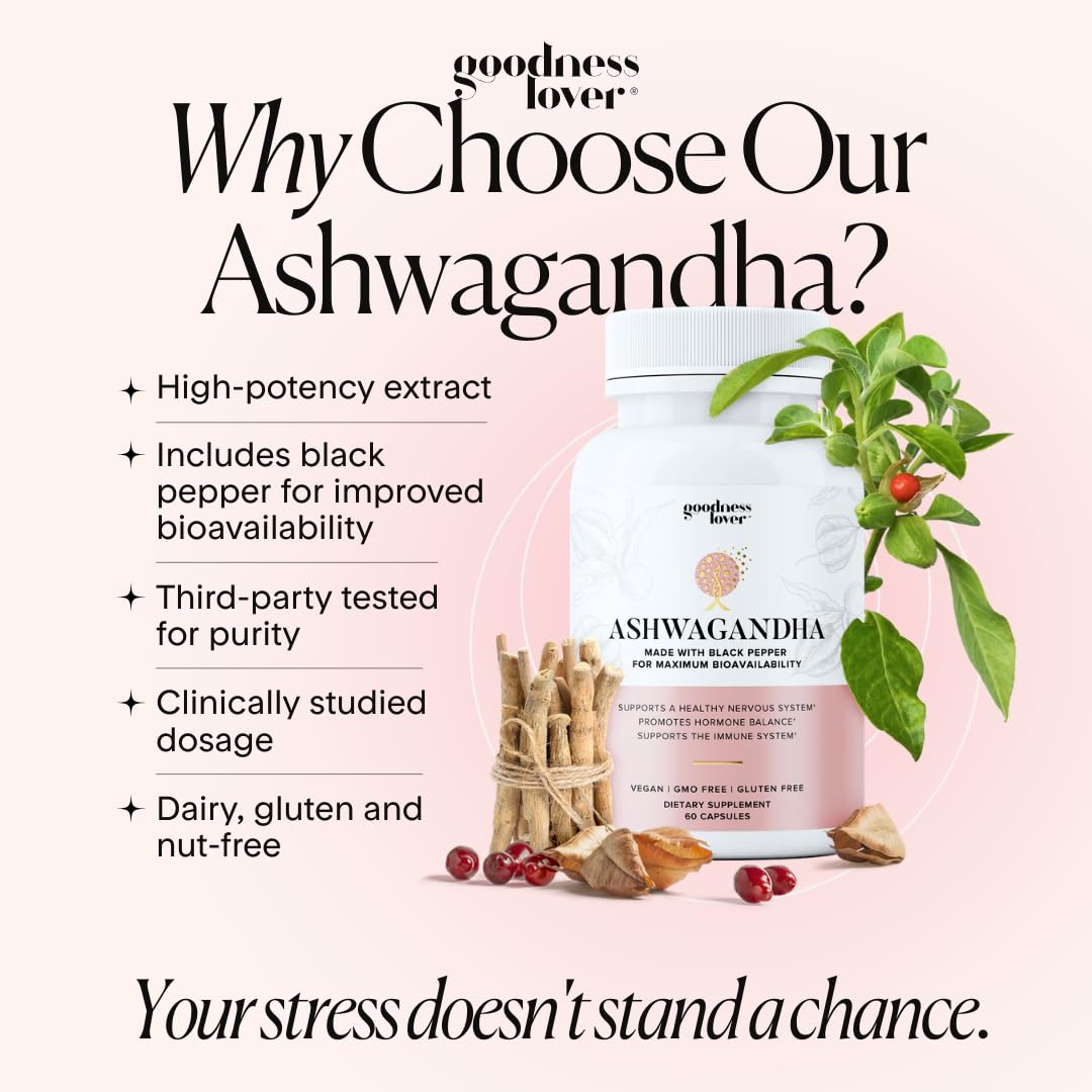 Goodness Lover Ashwagandha Stress and Sleep Support 60 Capsules