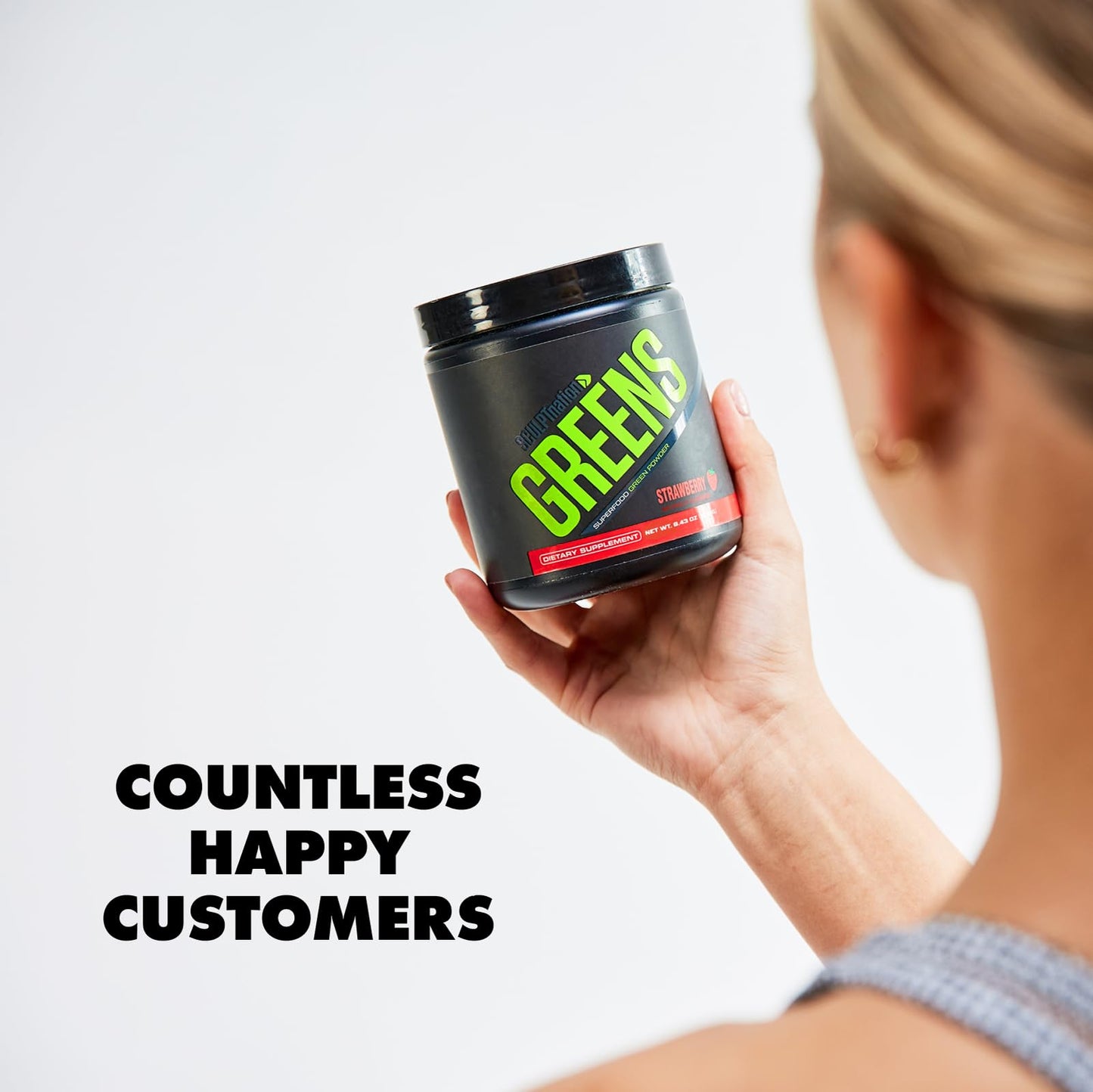 Sculpt Nation Greens Strawberry Powder with Collagen - Premium Greens & Superfood Blend, 8.4305