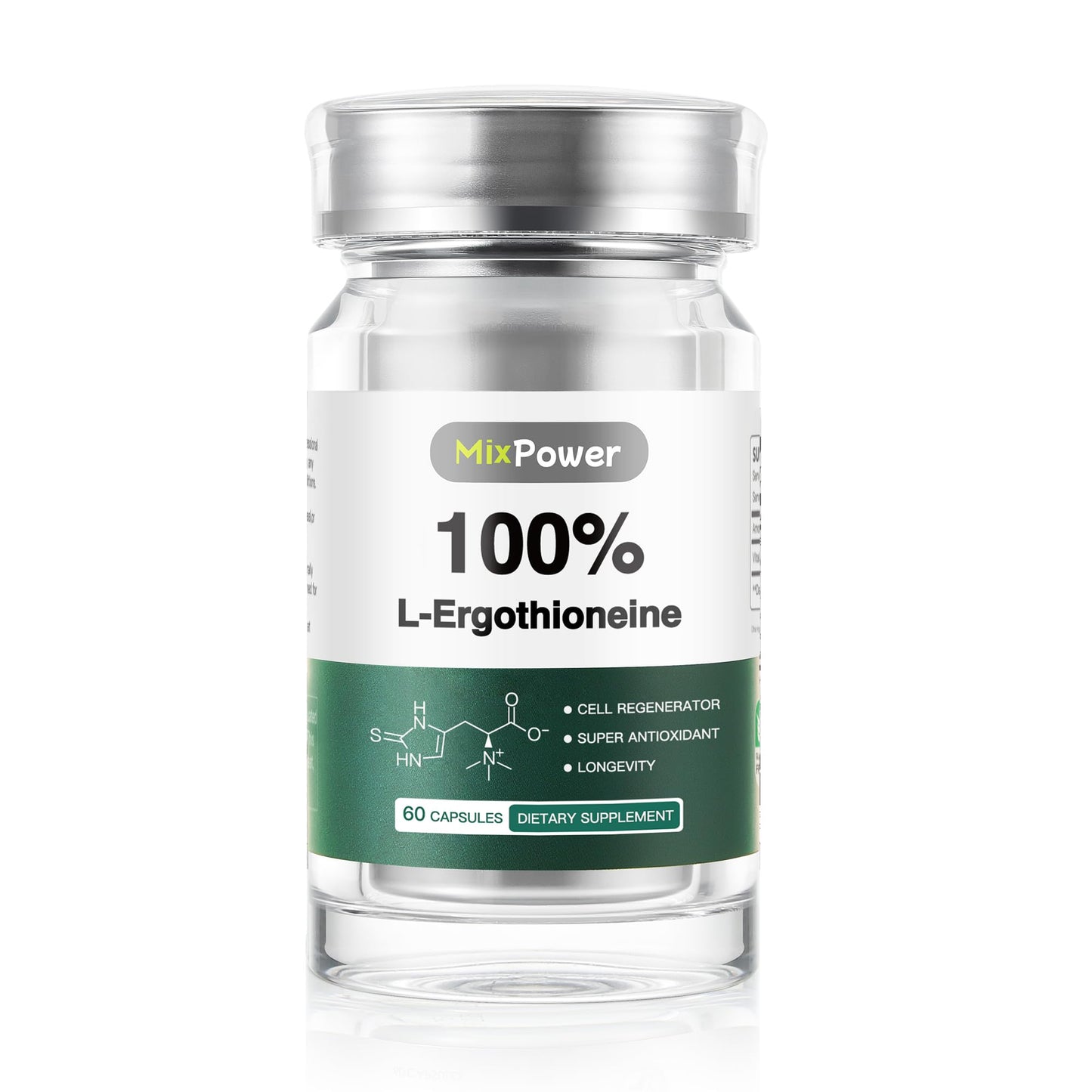 MixPower L-Ergothioneine (EGT) 70mg Capsules, 60 Count