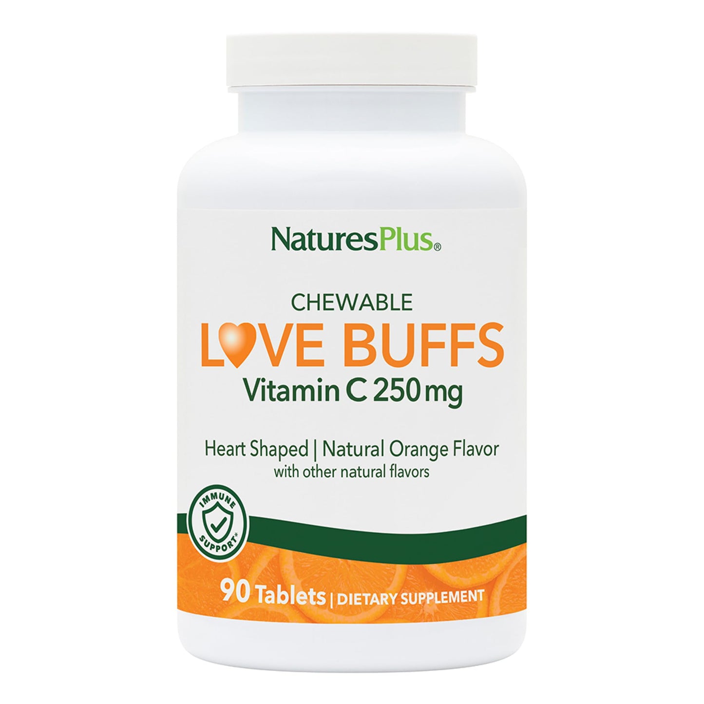 NaturesPlus Love Buffs 250mg Buffered Vitamin C Complex Tablets, 90 Count