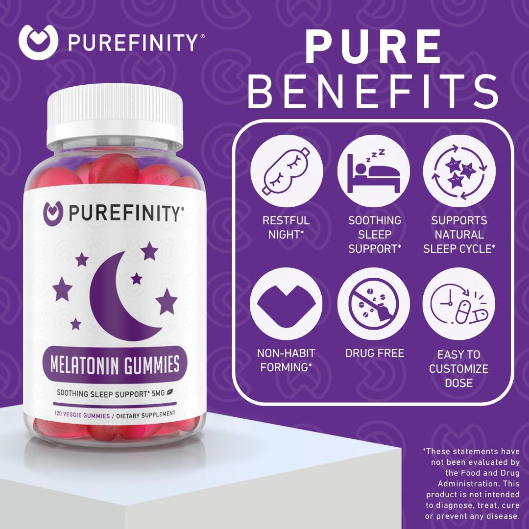 PUREFINITY Melatonin Gummies for Kids 5mg, 120 Count